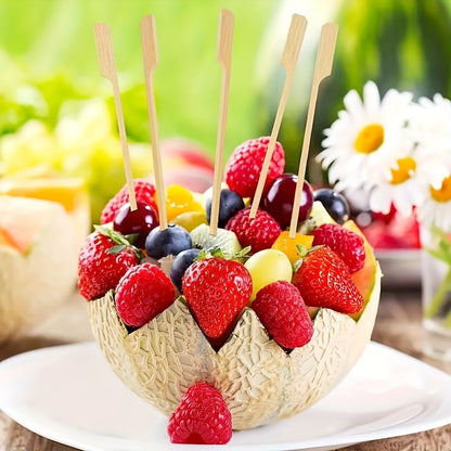 100 Varas de Bambu Descartáveis Espetos Naturais de Bambu para Churrasco Espetinhos para Churrasco, Frutas, Coquetel, Acampamento, Ferramentas de Churrasco em Festa
