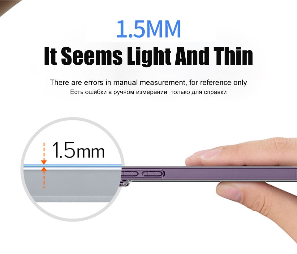 Luxury Clear Silicone Phone Case For iPhone 16 15 14 13 12 11 Pro Max XR X XS 7 8 Plus Shockproof Transparent Bumper Back Cover