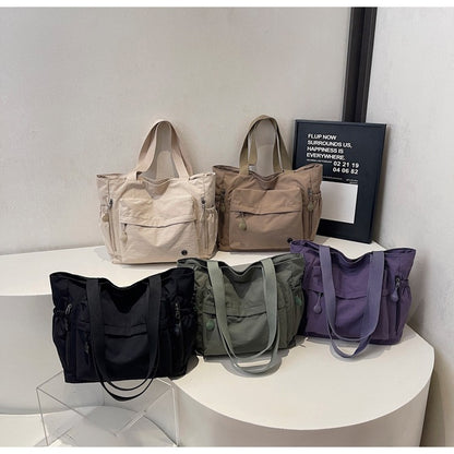 Stylish Nylon Canvas Shoulder Bag for Women Spacious Top Handle Bag Tote Casual  Comfortable and Versatile Texture Commuter Bag