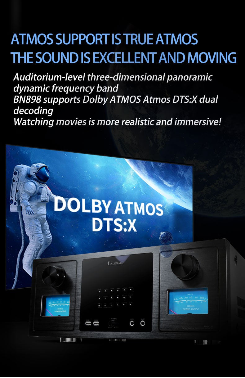 Conjunto de áudio Bluetooth de home theater com rede inteligente e 7.2 canais Balenald Dolby Atmos de última geração