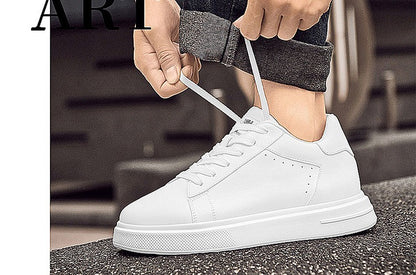 Sneakers Man Elevator Shoes White Black Taller Shoes Men Leisure Fashion Sports Increasing Shoes Increase in Height 6-10Cm