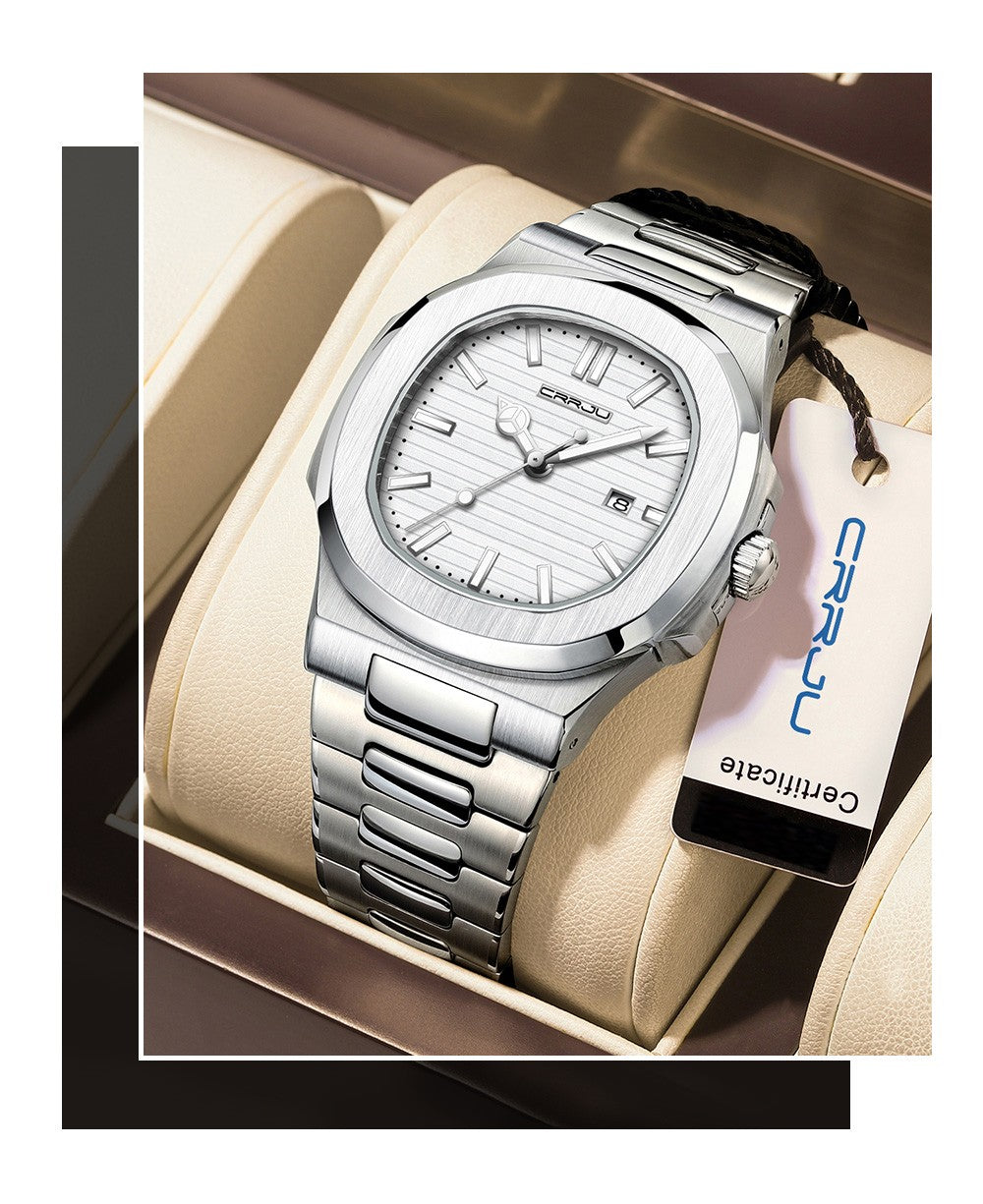 CRRJU  Men Watch 2024 Luxury Top Brand Quartz Watches Business Simple Ultra Thin Luminous Wristwatch Men's Clock Reloj Hombre