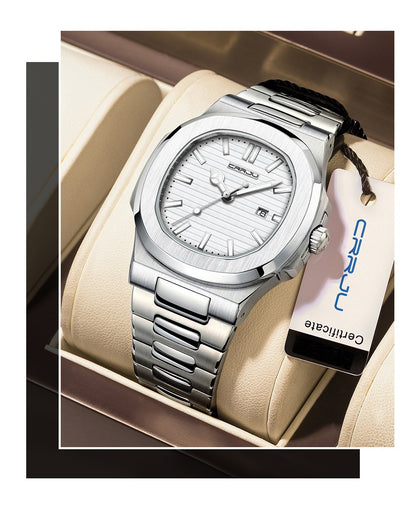 CRRJU  Men Watch 2024 Luxury Top Brand Quartz Watches Business Simple Ultra Thin Luminous Wristwatch Men's Clock Reloj Hombre