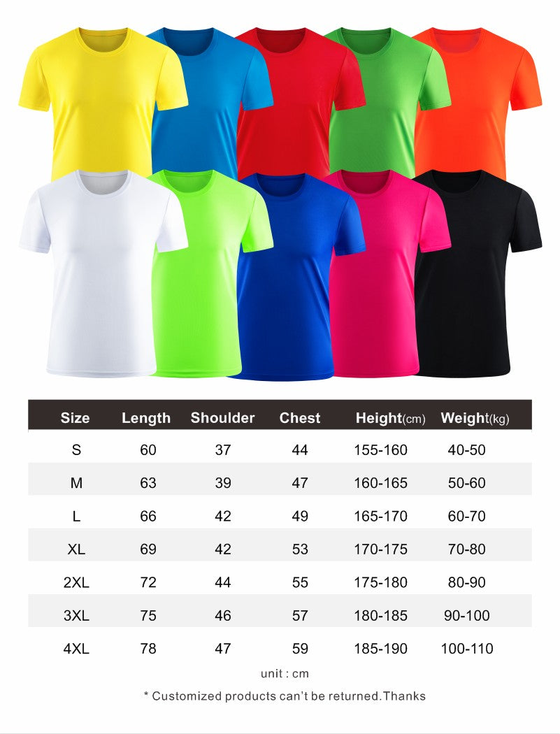 Quick-drying T-shirt Custom Logo Breathable Sports Top Embroidery Personalized Logo Team Activity T-shirt Print Pattern 2025