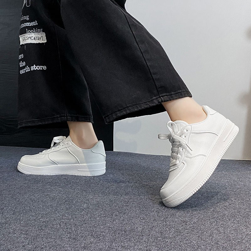 New Casual Small White Sneakers Lightweight Comfortable Sports Board Shoes Fashionable Solid Color Tennis Sneakers for Women