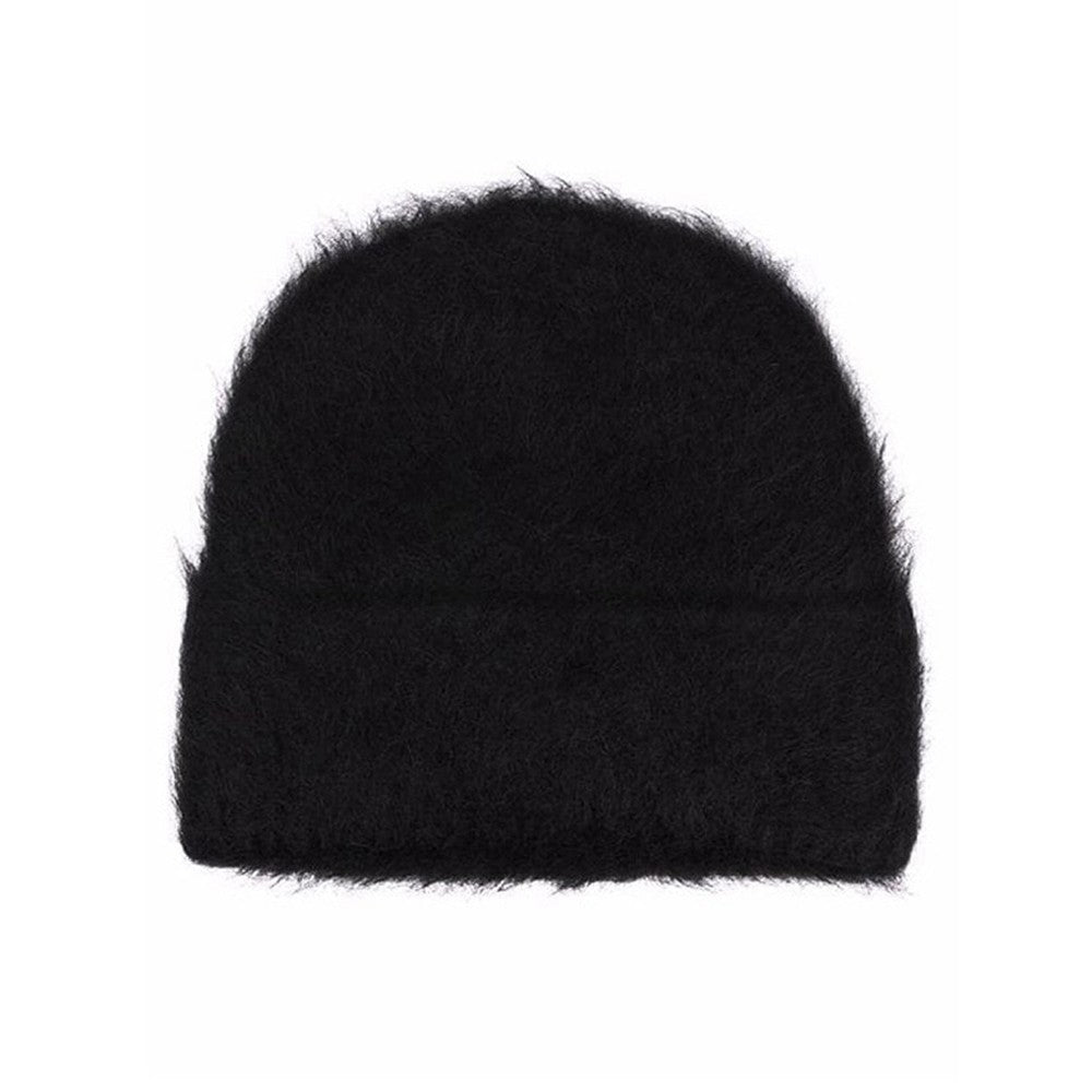 Gorros de Lã de Alpaca Fofos Femininos, Chapéu Quente de Malha, Gorro de Inverno, Cor Sólida, Outono Inverno