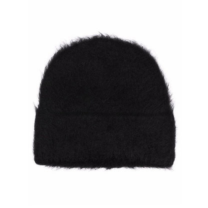 Gorros de Lã de Alpaca Fofos Femininos, Chapéu Quente de Malha, Gorro de Inverno, Cor Sólida, Outono Inverno