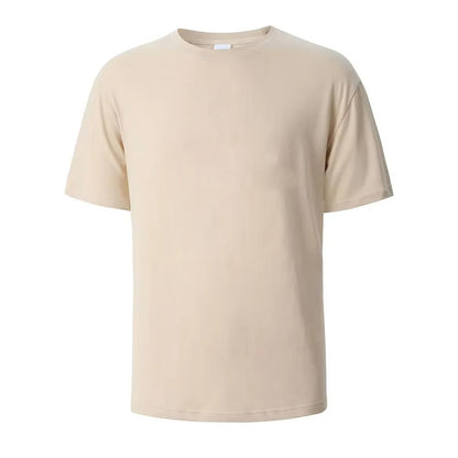 500/300g Heavy-duty White Pure Cotton T-shirt Thickened Threaded Round Neck Short Sleeves Three Needle Half Sleeve Tees