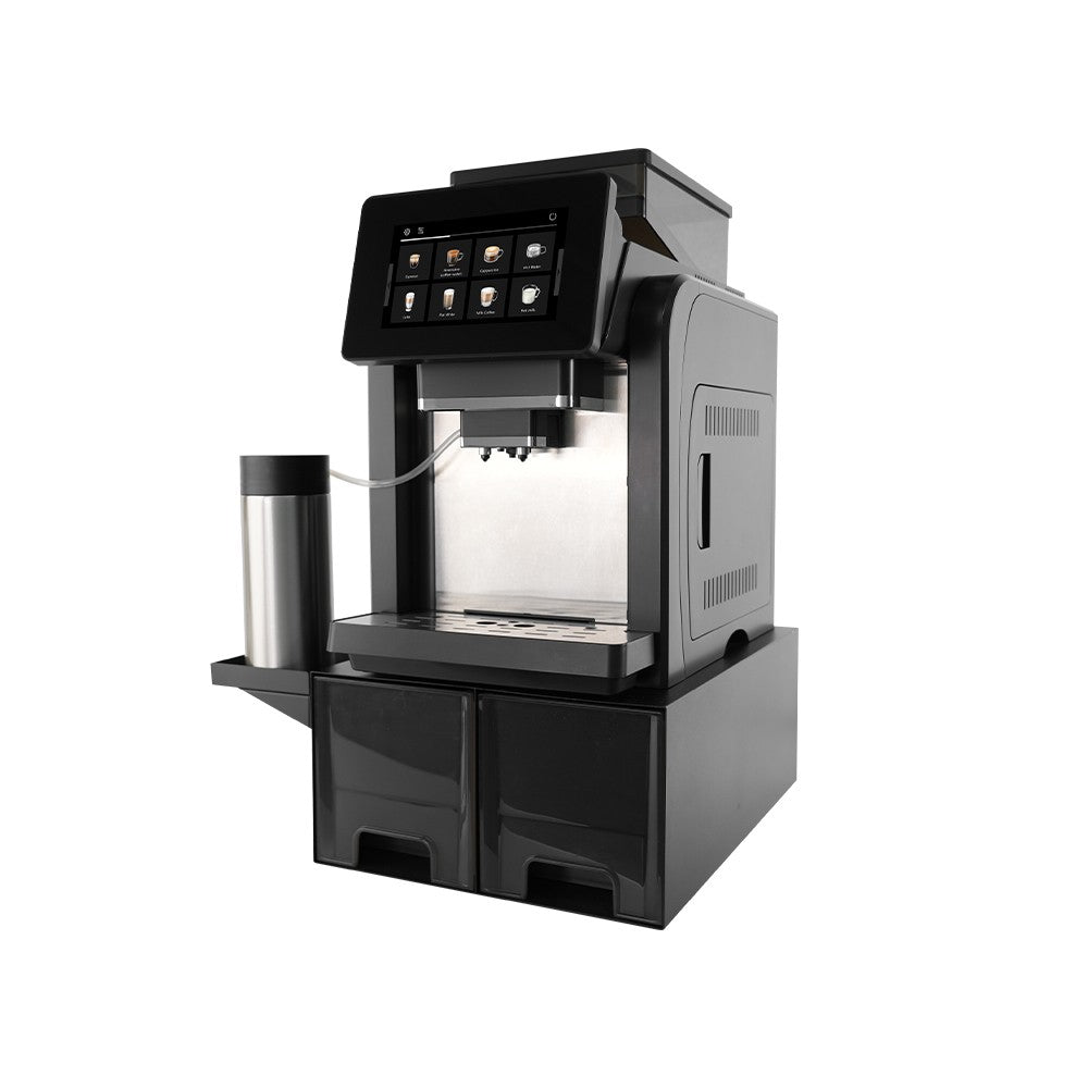 Mcilpoog WS817-Plus Máquina de café expresso automática com tela grande colorida de 7", com bico vaporizador, 21 sabores para casa e escritório