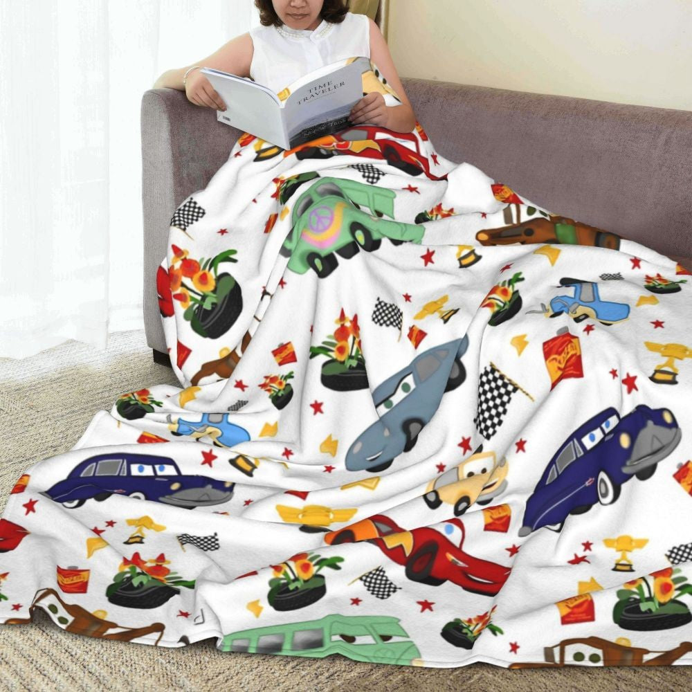 Cars Lightning McQueen 95 Flannel Blanket Life Is A Highway Super Warm Throw Blanket for Couch Bed Picnic Bedspread Sofa Bed