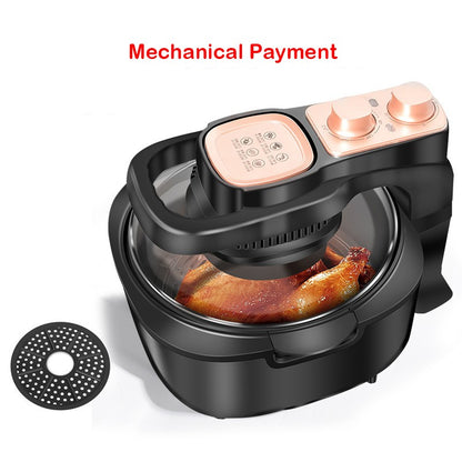Fritadeira de Ar Doméstica Multifuncional Sem Óleo Inteligente 6L Forno 220V 1100W Painel LED Touch Controle de Temperatura Fritura a Ar Visual