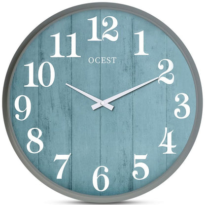 18 Inch Large Wall Clock, Silent NonTicking Modern Wall Clocks with Woodgrain Design Decorative for Living Room, Farmhouse, Kitc