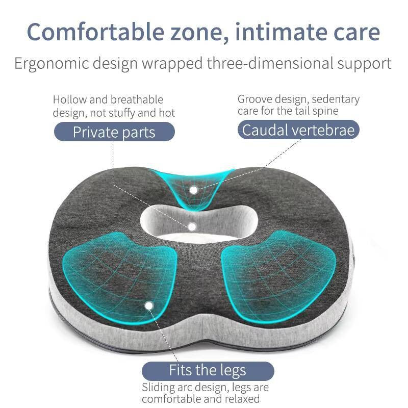 Comfortable Office Chair And Lumbar Support Pillow Set Memory Foam Seat Cushion Set Waist Protective Pad Office Reclining Pillow