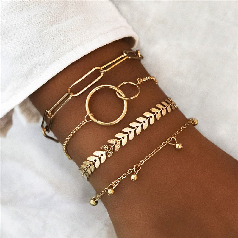 Conjunto de Pulseiras Femininas Corrente Cubana, Cor Dourada, Boho Retrô, Torção Grossa, Joias da Moda de Qualidade, 11 Peças, 2024