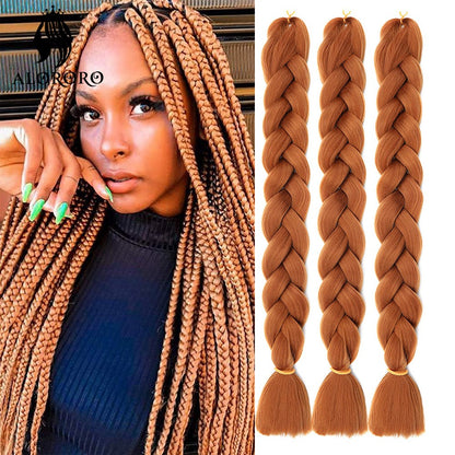 Cabelo Trançado Sintético Jumbo Alororo 82 polegadas Cabelo Falso Africano Fibra de Alta Temperatura Roxo Vermelho Extensões de Cabelo para Mulheres