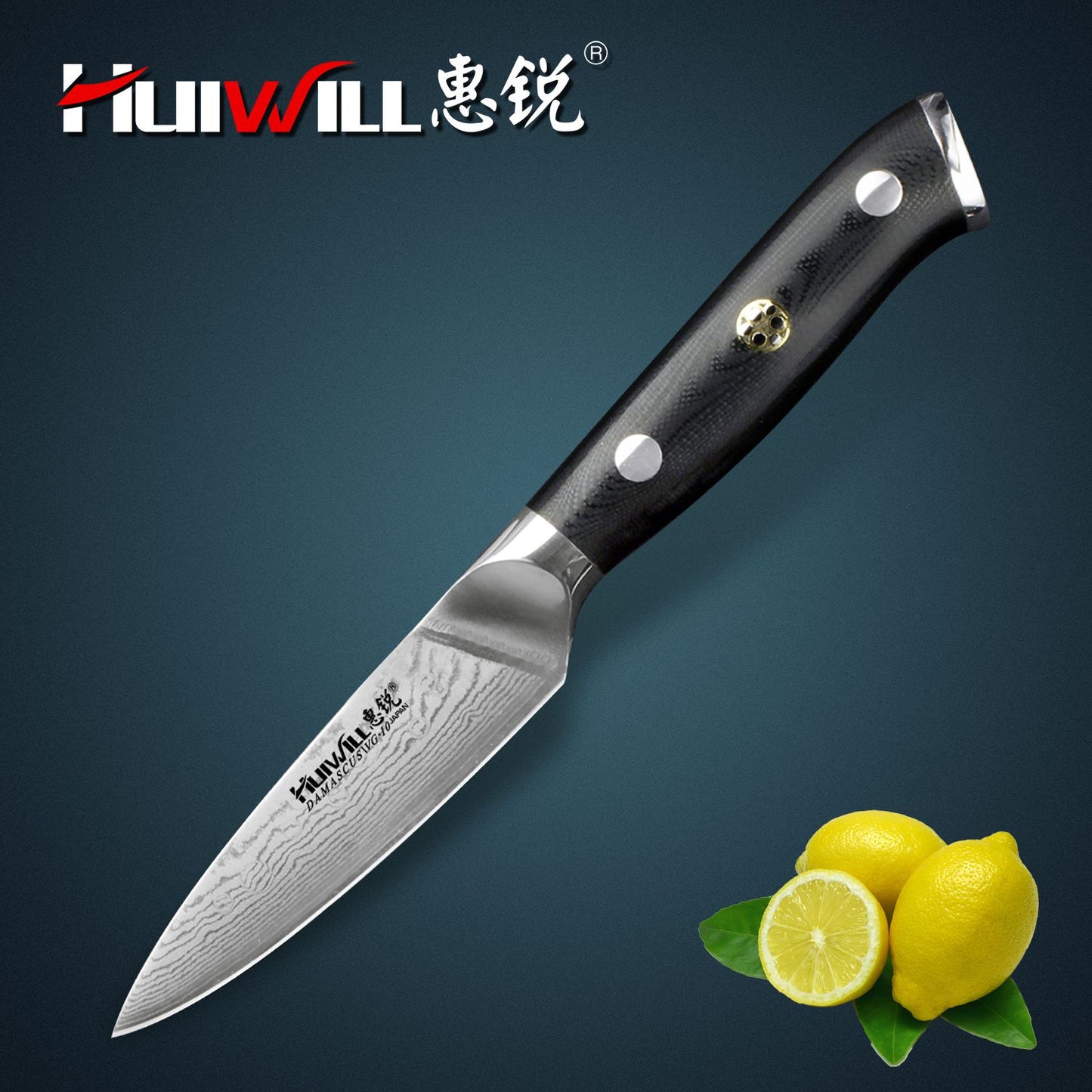 Huiwill Super Qualidade 8" Japonês VG10 67 Camadas de Aço Damasco Conjunto de Facas de Cozinha para Chef Faca de Corte Faca de Fatiar com Bloco