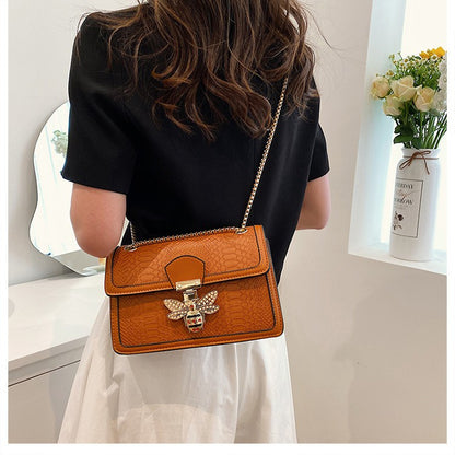 Luxury Handbags for Women Crossbody Bags Bee Lock Tote Casual Flap Purses Crocodile Print Leather Handbag Ladies Shoulder Bags