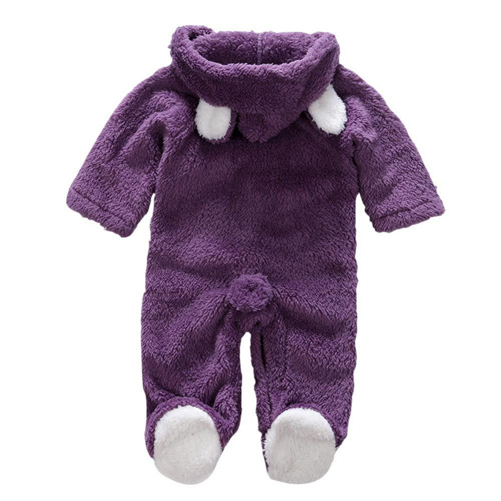 Winter Newborn Baby Plush Bodysuit Jumpsuit Cartoon Hoodies Boy Girl Romper Twins Clothes Korean version 0-12M
