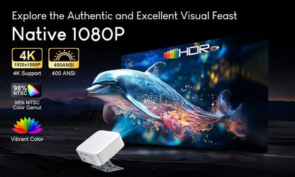 Projetor Salange Netflix P92MAX Smart Android 13 1080P BT5.2 WiFi6 12000L Foco Eletrônico Correção Trapezoidal Automática 4K Filmes Cinema Doméstico HD