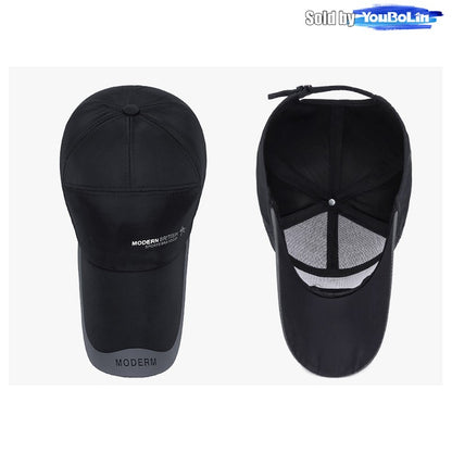 Summer Extended Brim Simple Thin Quick-Drying Adjustable Baseball Cap Fishing Hat Trucker Caps Dad Hats