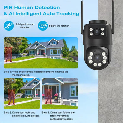 BELIA 4K 8MP WiFi Surveillance Camera,4X Digital Zoom,  PTZ IP Camera ONVIF Dual Lens, AI Human Detect, Outdoor Security ICSEE