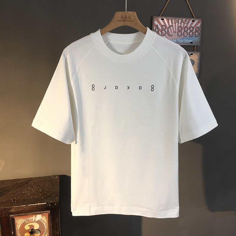 trendy t-shirt for men loose and fashionable versatile round neck 2025 new summer casual printed short sleeve top