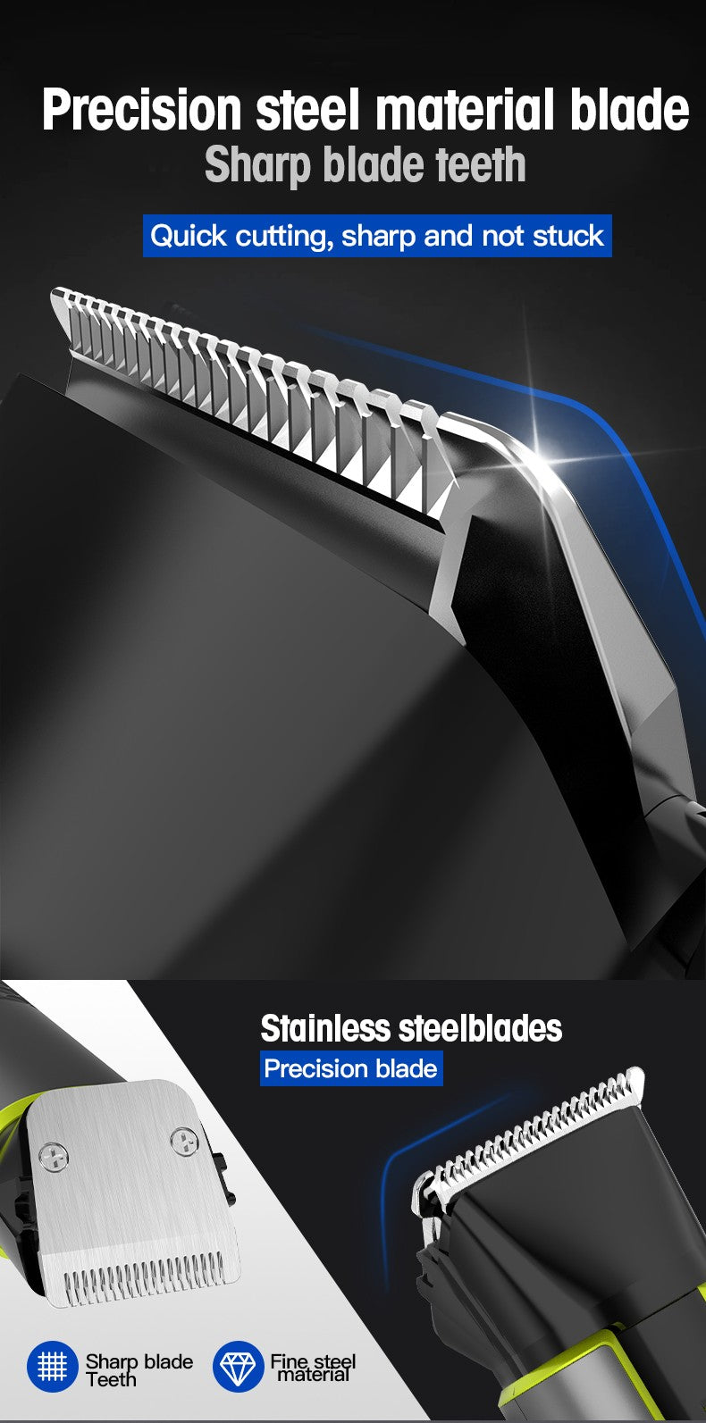 IRUIBEAUTY 4-in-1 Hair Trimmer Electric Hair Clipper IPX5 Waterproof Hair Cutting Machine Adjustable Shaver Nose Trimmer for Men