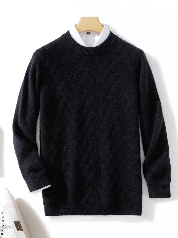 Men's Cashmere Sweater Autumn Winter  O-neck Long Sleeve Pullover  Casual Clothing 100% Merino Wool high-end Knitwear Top