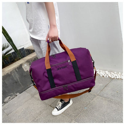 Mala de Viagem Esportiva de Grande Capacidade Bolsa de Viagem de Curta Distância Portátil Bolsas de Fitness Bolsa de Ombro Transversal Bolsas Masculinas Esportivas Impermeáveis ​​B