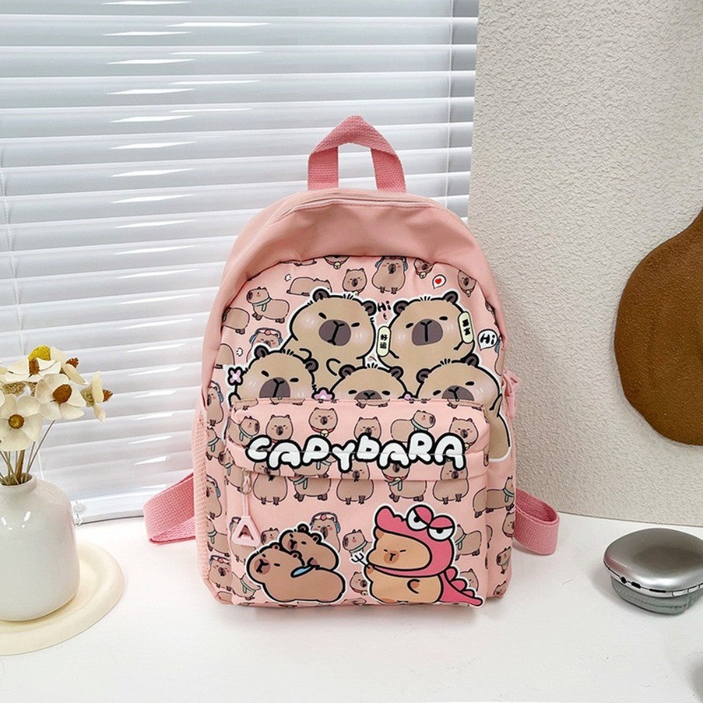 Creative Cute Capybara Backpack Large Capacity Cartoon Animal Lightweight Multi Functional Schoolbag  Kids Boys Girls Rucksack