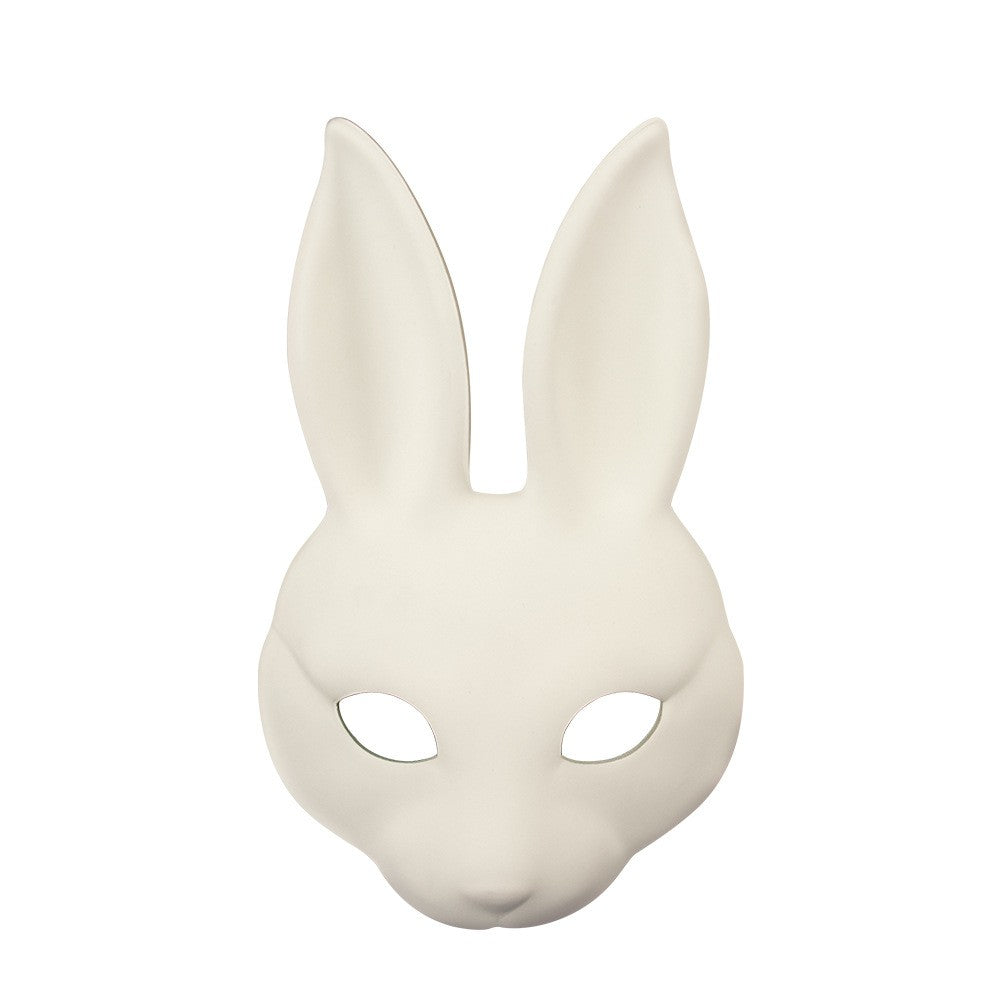 Halloween DIY White Rabbit Mask PU Leather Rabbit Mask Cosplay Costume Props Party Masquerade Performance Props