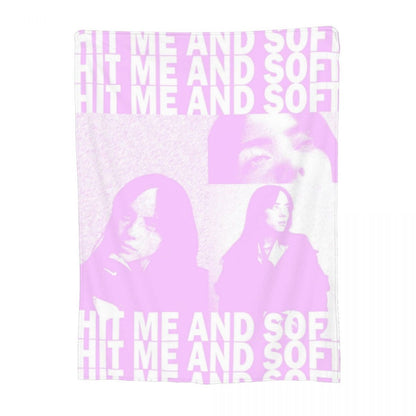 Manta de Lã Hit Me Hard And Soft Merch Billie Macia e Aconchegante para Carro e Quilt