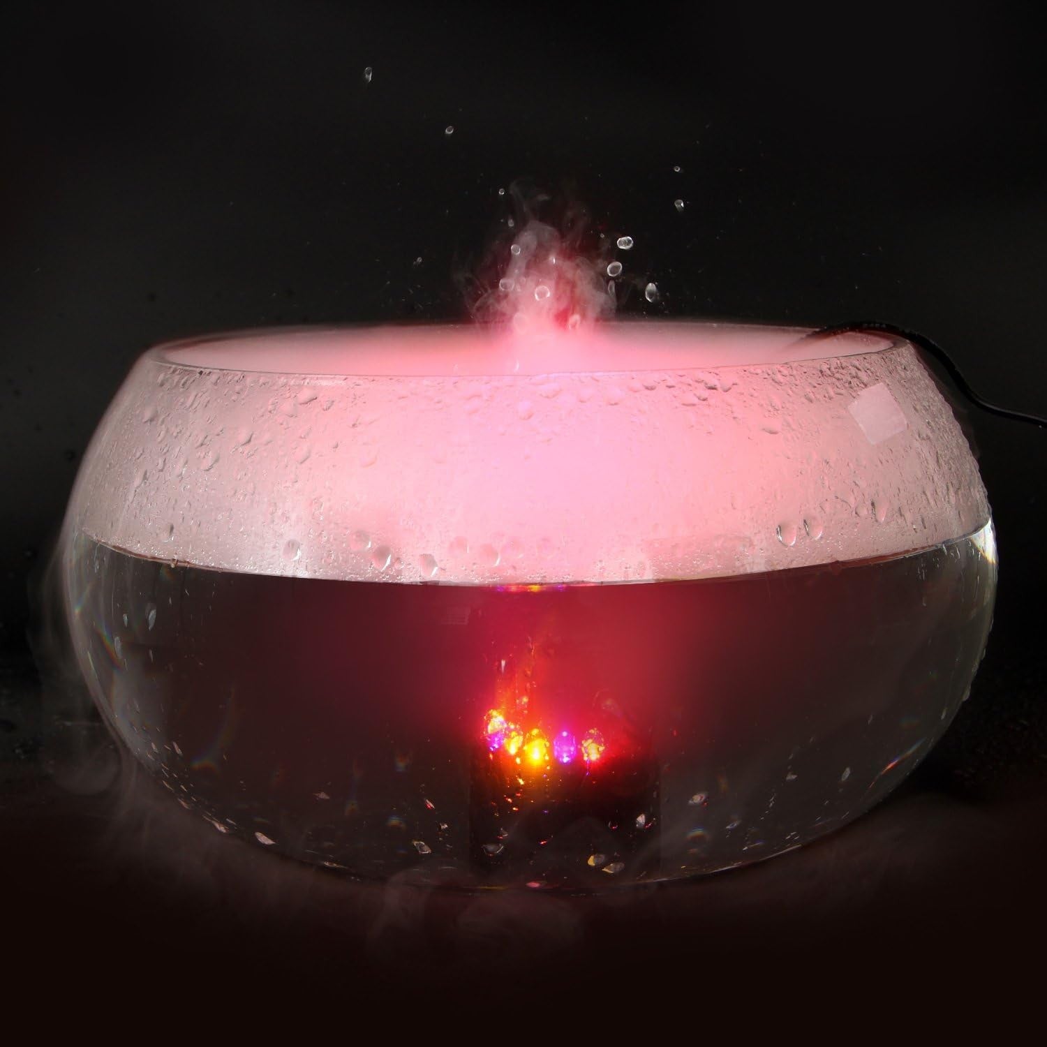Ultrasonic Mist Maker Fogger Halloween Atomizer LED Pumpkin Light Water Fountain Pond Fog Machine for Halloween Party Decoration
