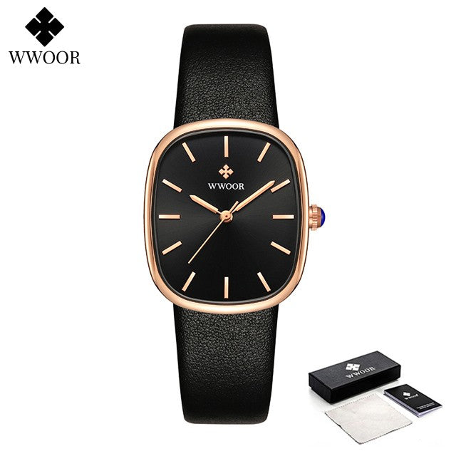 WWOOR New Reloj Fashion Women's Bracelet Watch Luxury Brand Elegant Dress Quartz Clock Waterproof Top Ladies Wristwatch Gift Box