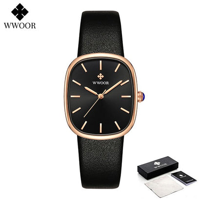 WWOOR New Reloj Fashion Women's Bracelet Watch Luxury Brand Elegant Dress Quartz Clock Waterproof Top Ladies Wristwatch Gift Box