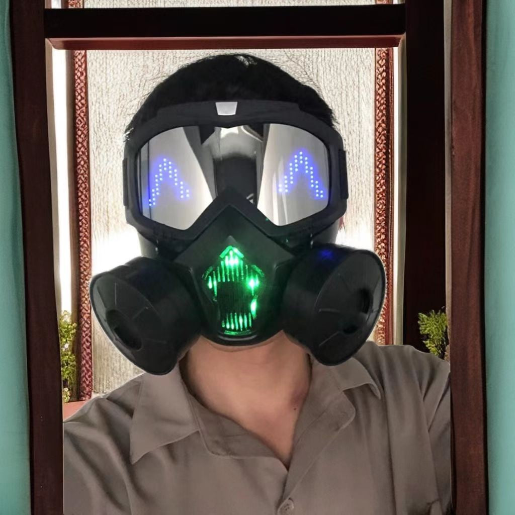 Simulated Anti-virus Led Mask With Bluetooth Programmable Scrolling Text Animation Display Halloween Carnival Party Decorative
