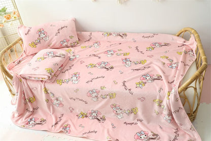 Sanrio Cute My Melody Warm Blanket Lovely Cartoon Printed Blanket For Office Dormitory Comfortable Nap Blanket Kawaii Sheet Girl
