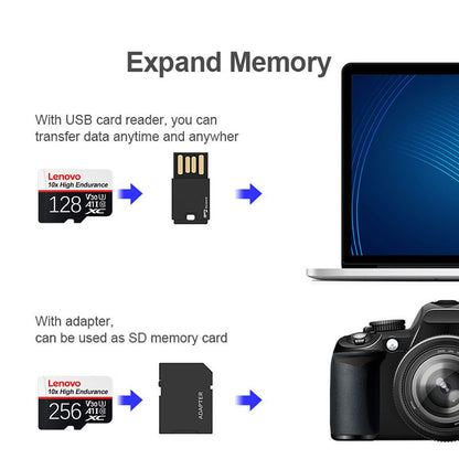 Cartão de Memória Original Lenovo Novo Micro TF SD 2TB 1TB de Alta Velocidade Cartão TF 512GB Classe para Equipamento de Drone Switch PC Jogo de Ps5