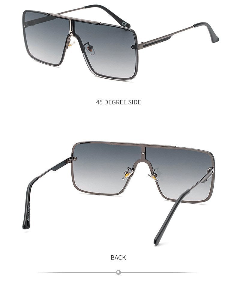 Óculos de sol quadrados oversized para homens, armação grande, 2025, design de marca de luxo, armação de metal, óculos de sol masculinos, óculos retrô