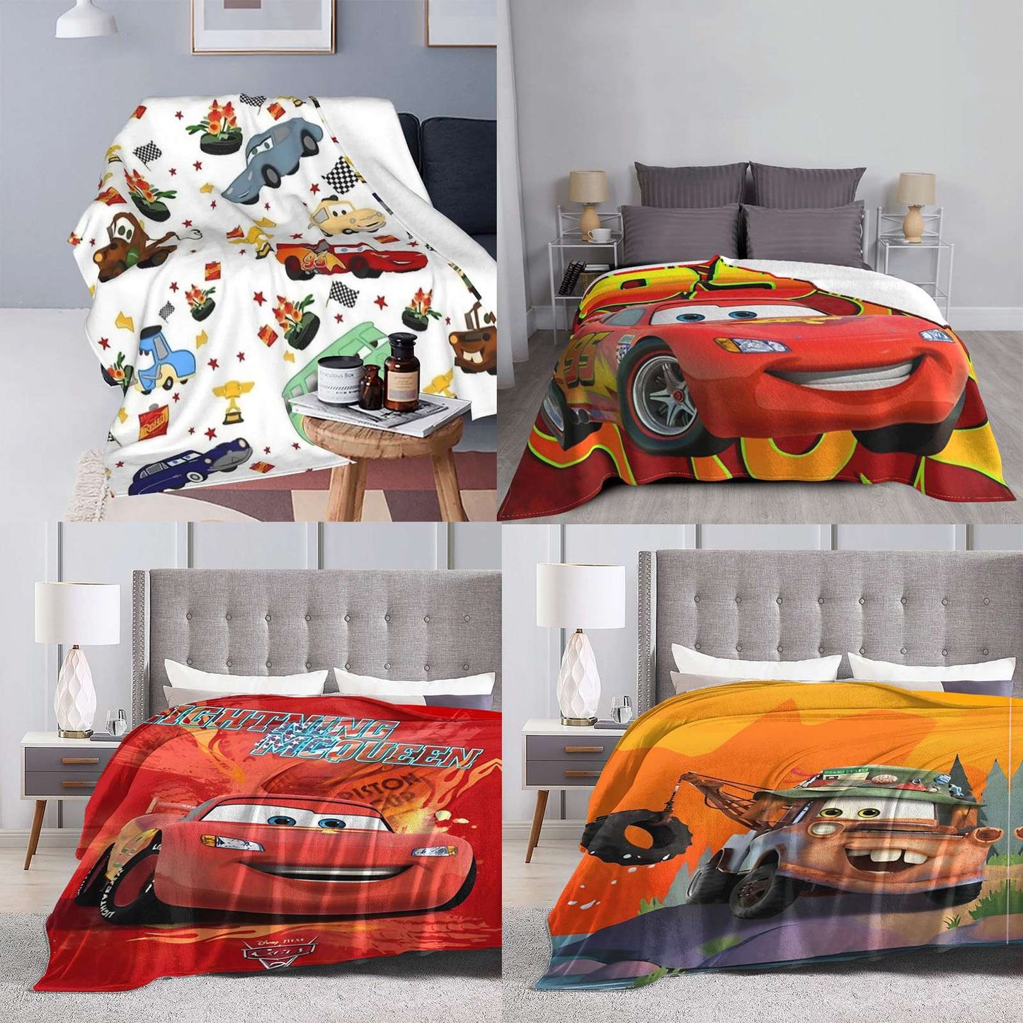Cobertor Carros Relâmpago McQueen "A Vida É Uma Estrada" Cobertor Aveludado Respirável Super Quente para Cama Sofá Manta Fina de Pelúcia