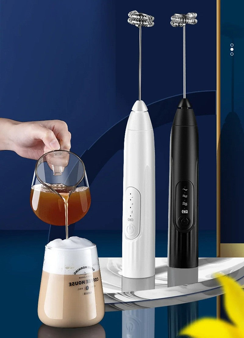 Batedor de Ovos Elétrico Recarregável USB 2 em 1 Multifuncional, Misturador de Massa, Espumador de Leite, Utensílios de Cozinha, Ferramentas para Café, Jantar