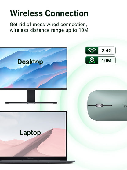 UGREEN Mouse 4000 DPI Wireless Mice 40db Silent Click For MacBook Pro M1 M2 iPad Tablet Computer Laptop PC 2.4G Wireless Mouse