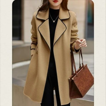 Women's Autumn Winter New Fashionable Style Loose Warm Wool Coat Mid-length