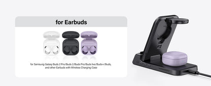 Carregador sem fio SwanScout 703S para Samsung S25 Ultra S24 Z Fold 7 Z Flip 7 Estação de carregamento para Galaxy Watch 8 7 para Buds 3 pro