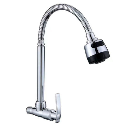 360° Kitchen Wall Mounted Faucet Single Cold Universal Vegetable Basin Faucet Bathroom Stainless Steel Sink Balcony Faucet