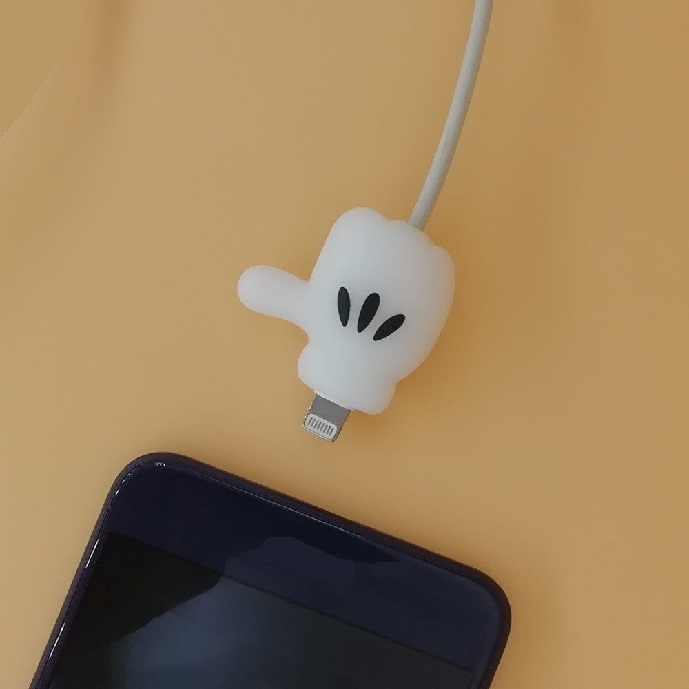 Disney Anime Mickey Mouse Charger Cable Protector Kawaii Stitch Minnie Usb Data LineHead Protection Cover Gifts
