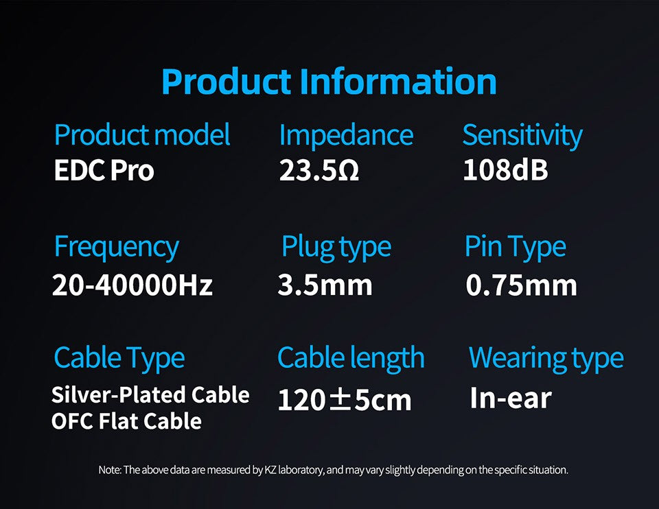 KZ EDC PRO Earphone Professional High-Sensitivity Large Dynamic Earbuds HiFi Bass Music IEM Headphone 2Pin Detachable Cable