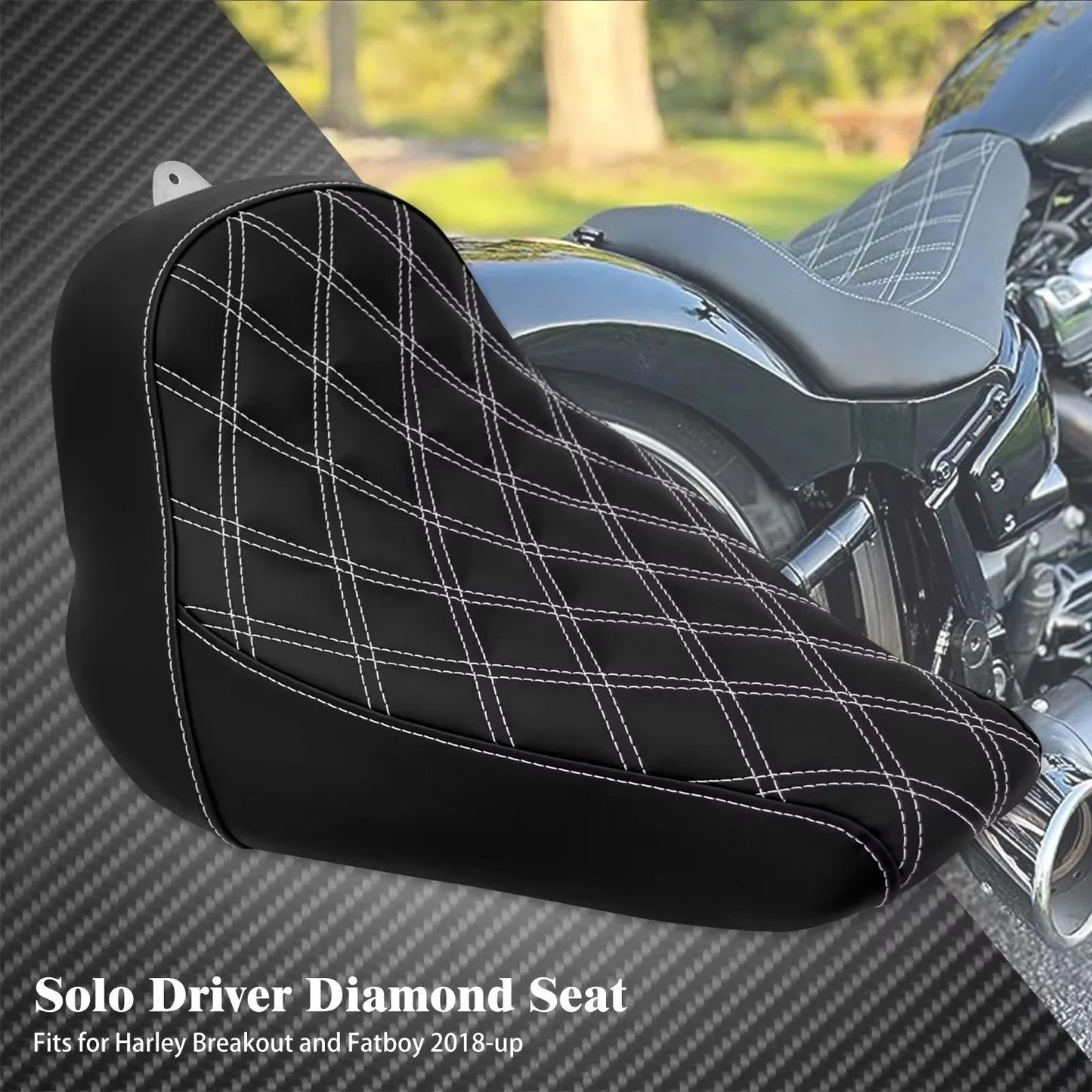 Motorcycle Driver Front Solo Seat With Rear LED Fender Light Mudguard Set For Harley Softail Breakout For Fat Boy FXDR 2018-2023