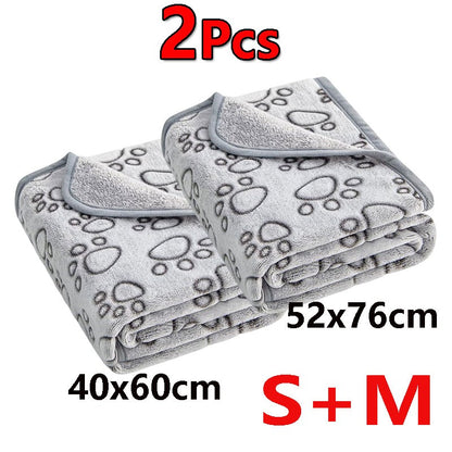 2 Peças Macia Fofa Manta para Pets de Alta Qualidade Desenho Animado Bonito Pata Tapete para Cães Gatos Quente e Confortável