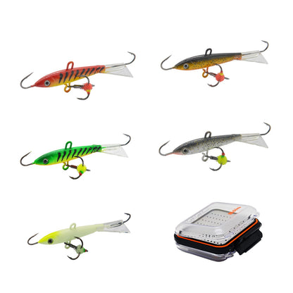 Iscas de Pesca no Gelo com Asas Glide Tail Jigging Vertical para Robalo, Perca, Walleye, Lúcio e Peixe-Sol